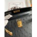 Hermes Kelly Mini II Sellier Handmade Bag In Black Ostrich Leather