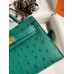 Hermes Kelly Mini II Sellier Handmade Bag In Vert Vertigo Ostrich Leather