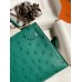 Hermes Kelly Mini II Sellier Handmade Bag In Vert Vertigo Ostrich Leather