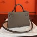 Hermes Kelly Mini II Handmade Bag In Taupe Epsom Leather