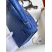 Hermes Kelly Mini II Sellier Handmade Bag In Blue Electric Ostrich Leather