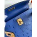 Hermes Kelly Mini II Sellier Handmade Bag In Blue Electric Ostrich Leather