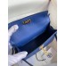 Hermes Kelly Mini II Sellier Handmade Bag In Blue Electric Ostrich Leather