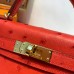 Hermes Kelly Mini II Sellier Handmade Bag In Red Ostrich Leather