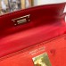 Hermes Kelly Mini II Sellier Handmade Bag In Red Ostrich Leather