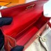 Hermes Kelly Mini II Sellier Handmade Bag In Red Ostrich Leather