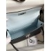 Hermes Kelly Mini II Sellier Verso Handmade Bag in Black and Blue Brume Epsom Calfskin