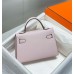 Hermes Kelly Mini II Bag In Mauve Pale Epsom Leather PHW