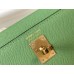 Hermes Kelly Mini II Sellier Bag In Vert Criquet Epsom Leather