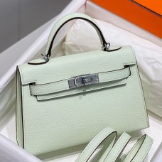 Hermes Kelly Mini II Bag In Vert Fizz Epsom Leather PHW