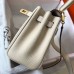 Hermes Mini Kelly 20cm Bag In Craie Clemence Leather