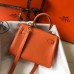 Hermes Mini Kelly 20cm Bag In Orange Clemence Leather