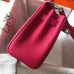 Hermes Mini Kelly 20cm Bag In Rose Red Clemence Leather
