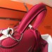 Hermes Mini Kelly 20cm Bag In Rose Red Clemence Leather