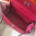 Hermes Mini Kelly 20cm Bag In Rose Red Clemence Leather