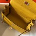 Hermes Mini Kelly 20cm Bag In Yellow Clemence Leather
