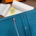 Hermes Bearn Compact Wallet In Blue Izmir Epsom Leather