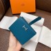 Hermes Bearn Compact Wallet In Blue Izmir Epsom Leather