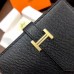Hermes Bearn Compact Wallet In Black Epsom Leather