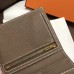 Hermes Bearn Compact Wallet In Taupe Grey Epsom Leather