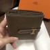 Hermes Bearn Compact Wallet In Taupe Grey Epsom Leather