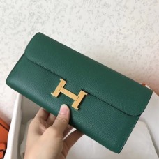 Hermes Malachite Epsom Constance Long Wallet