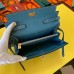 Hermes Kelly Classique To Go Wallet In Blue Jean Epsom Calfskin