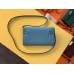 Hermes Kelly Classique To Go Wallet In Blue Du Nord Epsom Calfskin