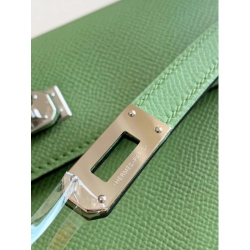 Replica Hermes Kelly Classique To Go Wallet In Vert Criquet Epsom