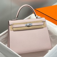 Hermes Kelly 25cm Sellier Bag In Mauve Pale Epsom Leather Hermes Kelly 25cm Sellier Bag In Mauve Pale Epsom Leather