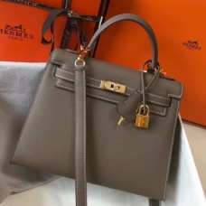 Hermes Kelly 25cm Sellier Bag In Taupe Epsom Leather Hermes Kelly 25cm Sellier Bag In Taupe Epsom Leather