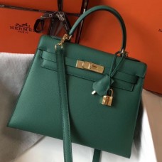 Hermes Kelly 28cm Sellier Bag In Malachite Epsom Leather Hermes Kelly 28cm Sellier Bag In Malachite Epsom Leather
