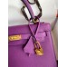 Hermes Kelly Sellier 25CM Handmade Bag In Anemone Epsom Calfskin