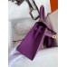 Hermes Kelly Sellier 25CM Handmade Bag In Anemone Epsom Calfskin