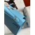 Hermes Kelly Sellier 25 Handmade Bag In Blue Candy Epsom Calfskin