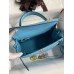 Hermes Kelly Sellier 25 Handmade Bag In Blue Candy Epsom Calfskin