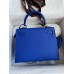 Hermes Kelly Sellier 25CM Handmade Bag In Blue France Epsom Calfskin
