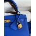 Hermes Kelly Sellier 25CM Handmade Bag In Blue France Epsom Calfskin