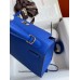 Hermes Kelly Sellier 25CM Handmade Bag In Blue France Epsom Calfskin