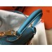 Hermes Epsom Kelly 25cm Sellier Handmade Blue Jean Bag