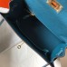 Hermes Epsom Kelly 25cm Sellier Handmade Blue Jean Bag