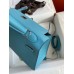 Hermes Kelly Sellier 25 Handmade Bag In Blue du Nord Epsom Calfskin