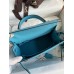 Hermes Kelly Sellier 25 Handmade Bag In Blue du Nord Epsom Calfskin