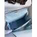 Hermes Kelly Sellier 25CM Handmade Bag In Celeste Epsom Calfskin