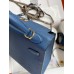 Hermes Kelly Sellier 25CM Handmade Bag In Deep Blue Epsom Calfskin
