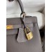 Hermes Kelly Sellier 25CM Handmade Bag In Etain Epsom Calfskin