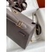 Hermes Kelly Sellier 25CM Handmade Bag In Etain Epsom Calfskin