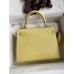 Hermes Kelly Sellier 25cm Handmade Bag In Jaune Poussin Epsom Calfskin