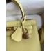 Hermes Kelly Sellier 25cm Handmade Bag In Jaune Poussin Epsom Calfskin