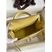 Hermes Kelly Sellier 25cm Handmade Bag In Jaune Poussin Epsom Calfskin